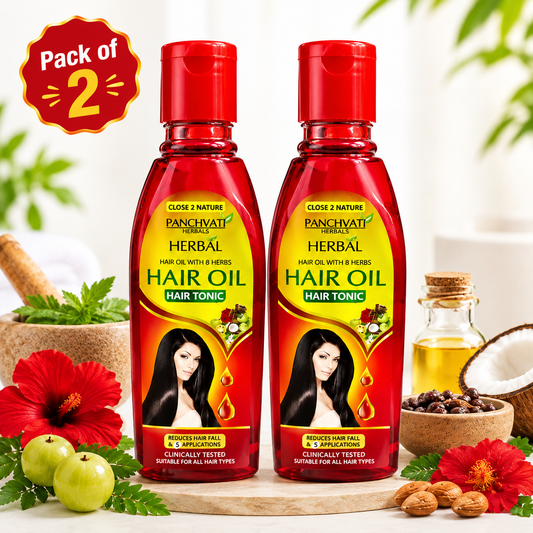 Herbal Hair Tonic Oil (8 Herbs) Pack of 2 100ml x 2