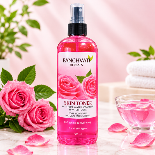 Skin Toner with Rose Extract, Vitamin E & Witch Hazel 500ml