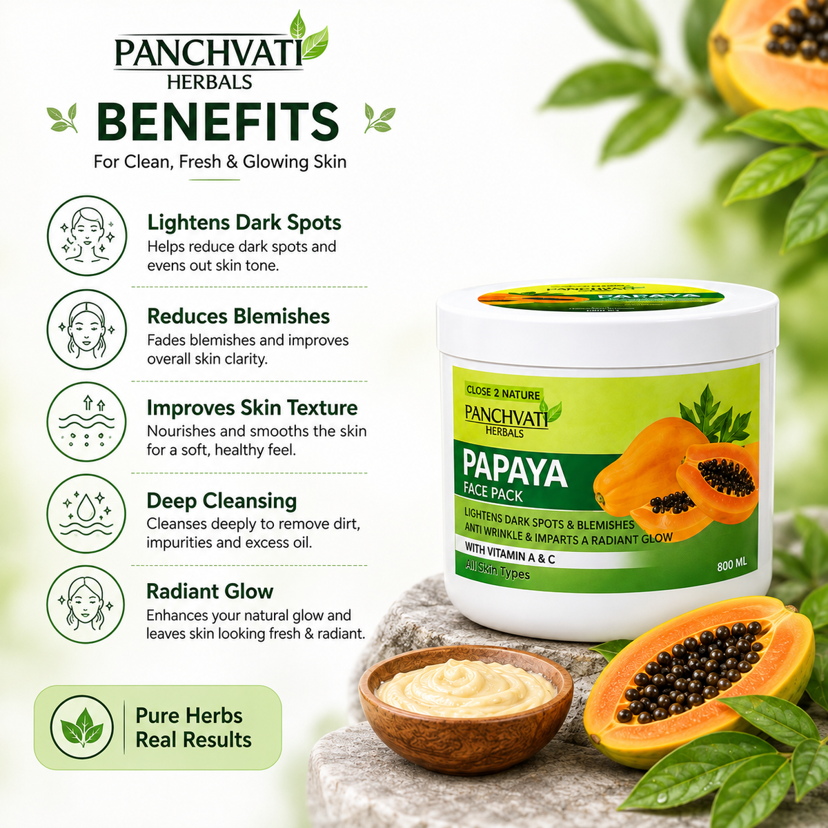 Papaya Face Pack 800ml
