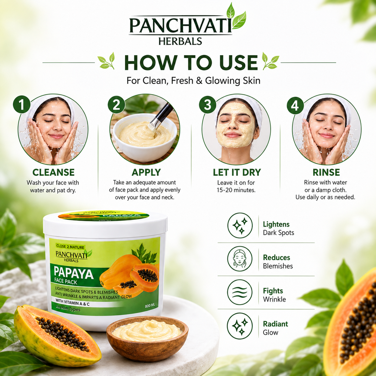 Papaya Face Pack 800ml