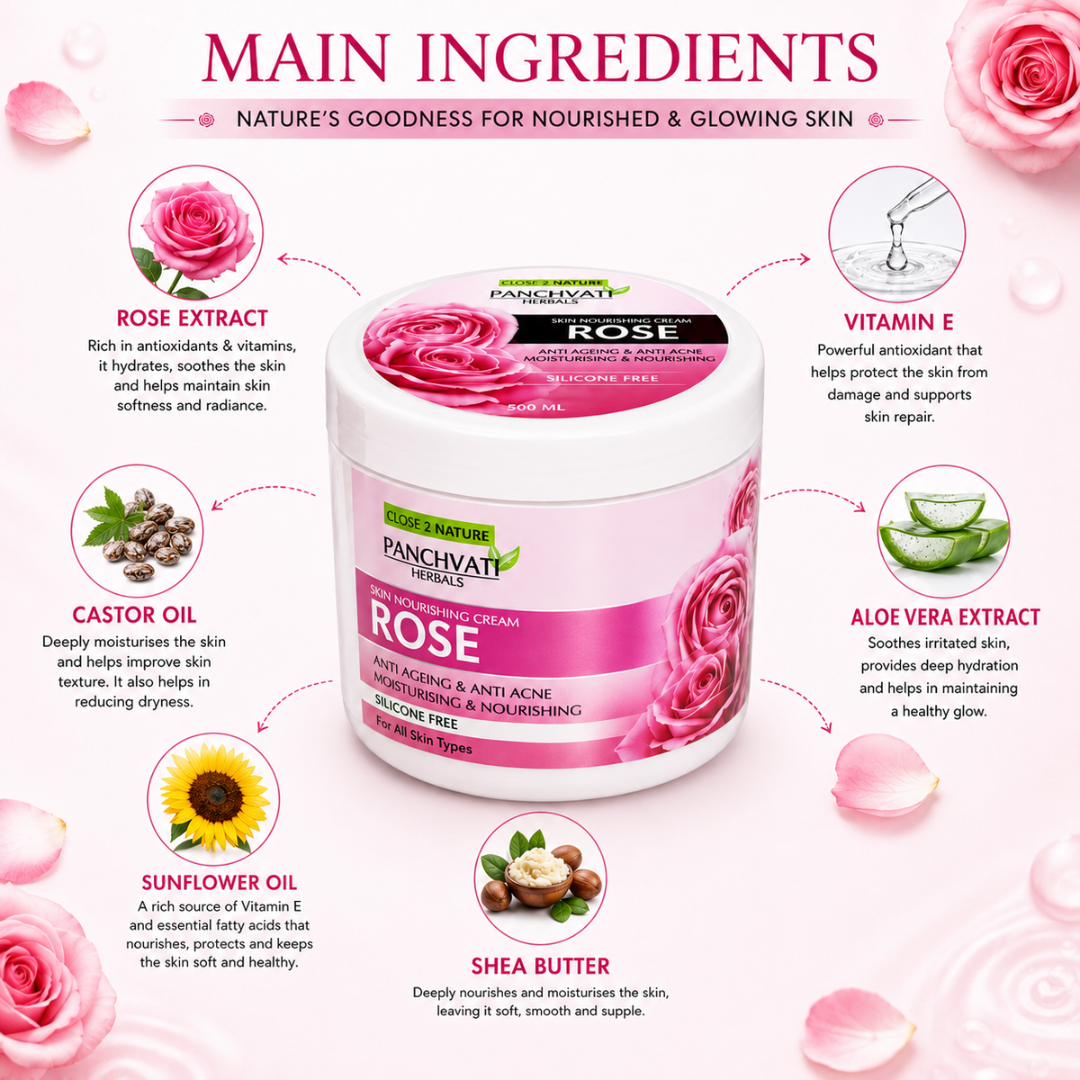 Rose Skin Nourishing Cream 800ml