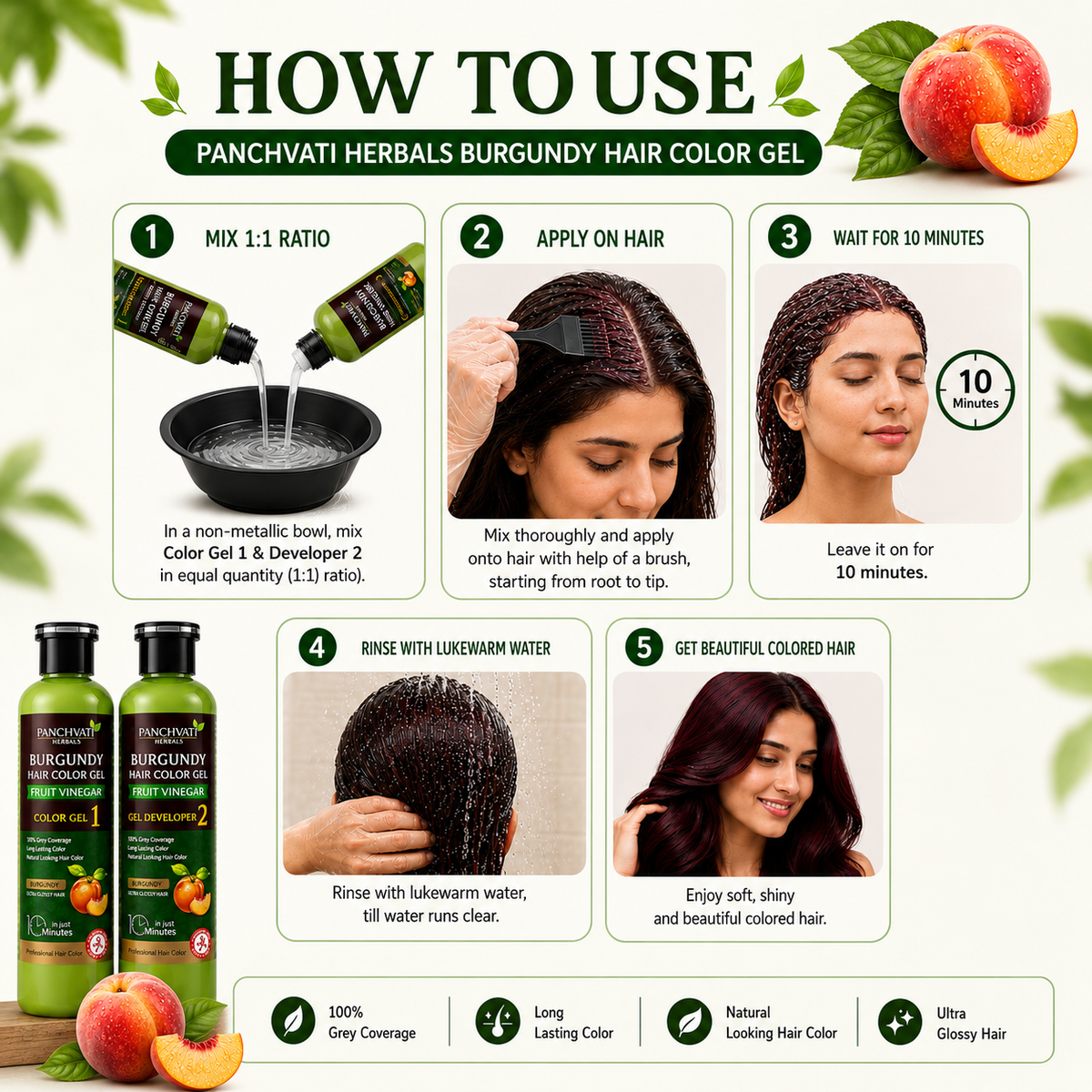 Fruit Vinegar Hair Color Gel Burgundy 400ml