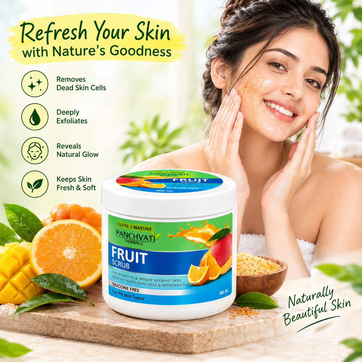 【Panchvati Herbals】 Fruit Scrub｜フルーツ スクラブ 大容量｜800ml