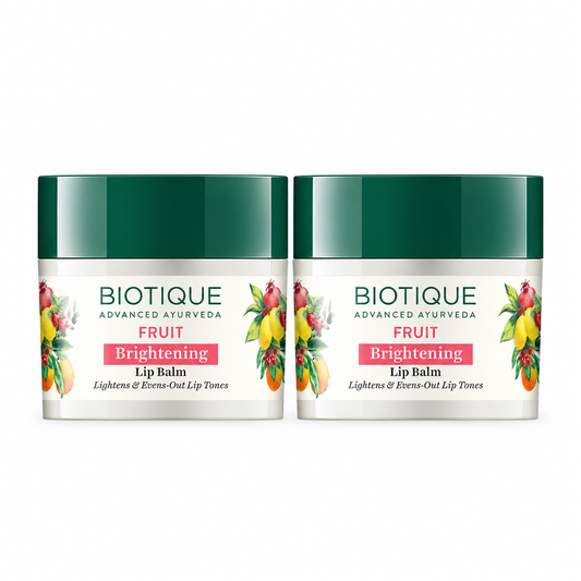 【Biotique】 Fruit Brightening Lip Balm (Pack of 2)｜フルーツ リップバーム 2個セット｜12g×2