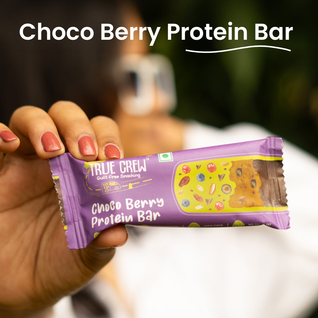 TRUE CREW - Choco Berry Protein Bar, 25 g Each (Pack of 10) 25gx10