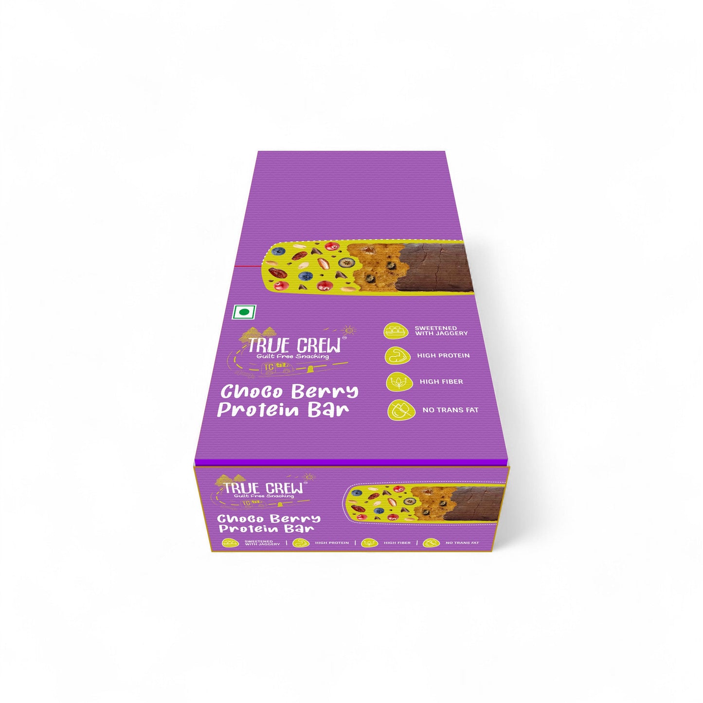 TRUE CREW - Choco Berry Protein Bar, 25 g Each (Pack of 10) 25gx10