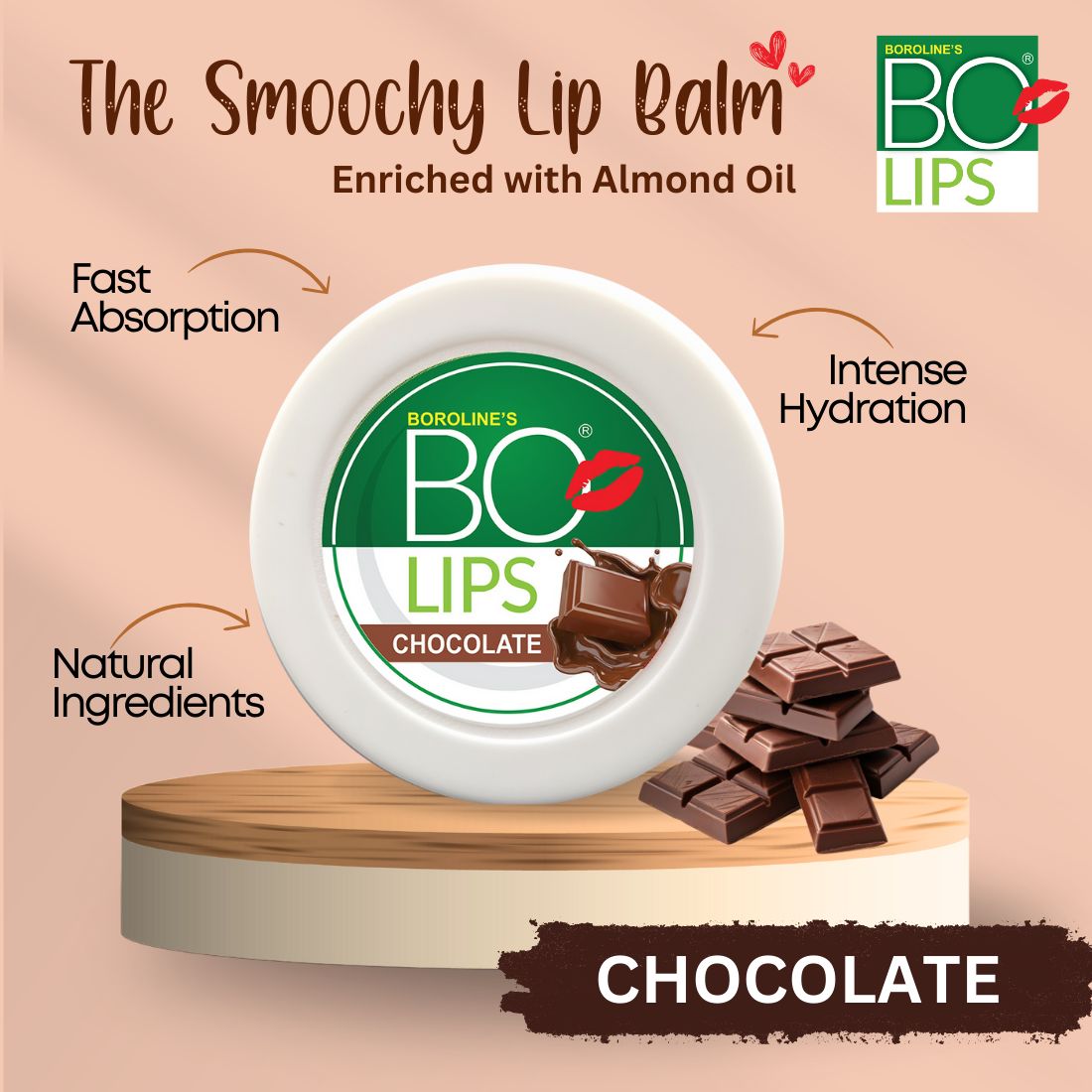 Bo Lips Nourishing Lip Balm | Chocolate Flavour