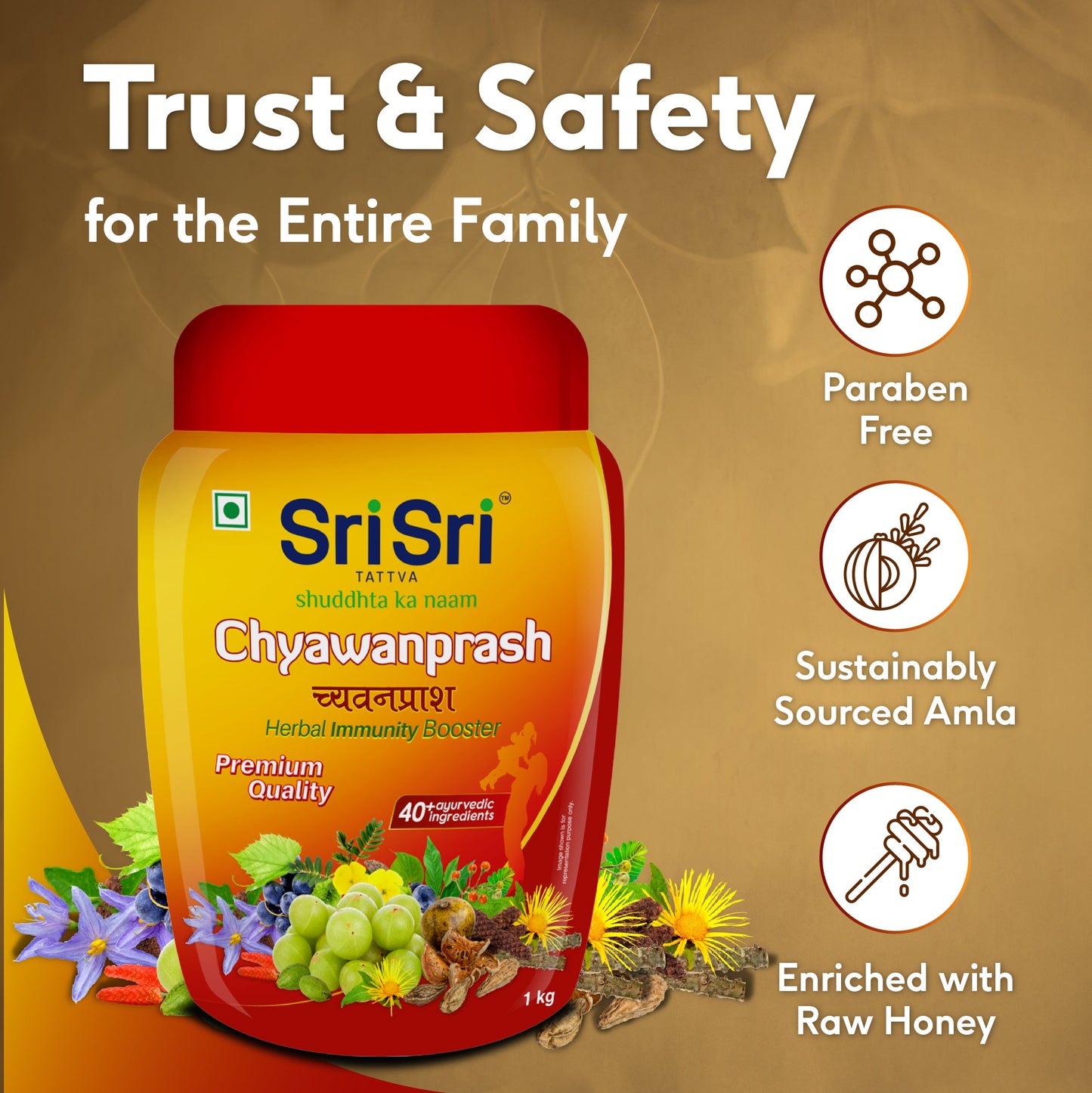 Chyawanprash - Herbal Immunity Booster with 40+ Ayurvedic Ingredients for Better Strength and Stamina, 1 kg 1kg
