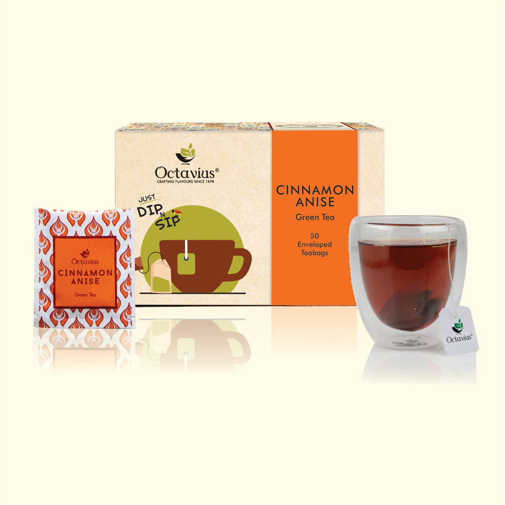 Cinnamon Anise Green tea - 50 Enveloped Teabags 150g
