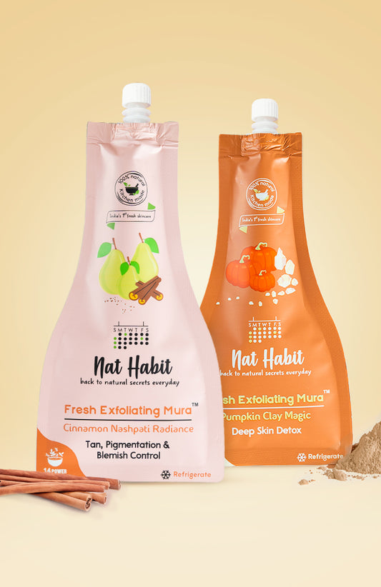 Cinnamon Nashpati & Pumpkin Clay Exfoliating Mura Combo Pack of 2