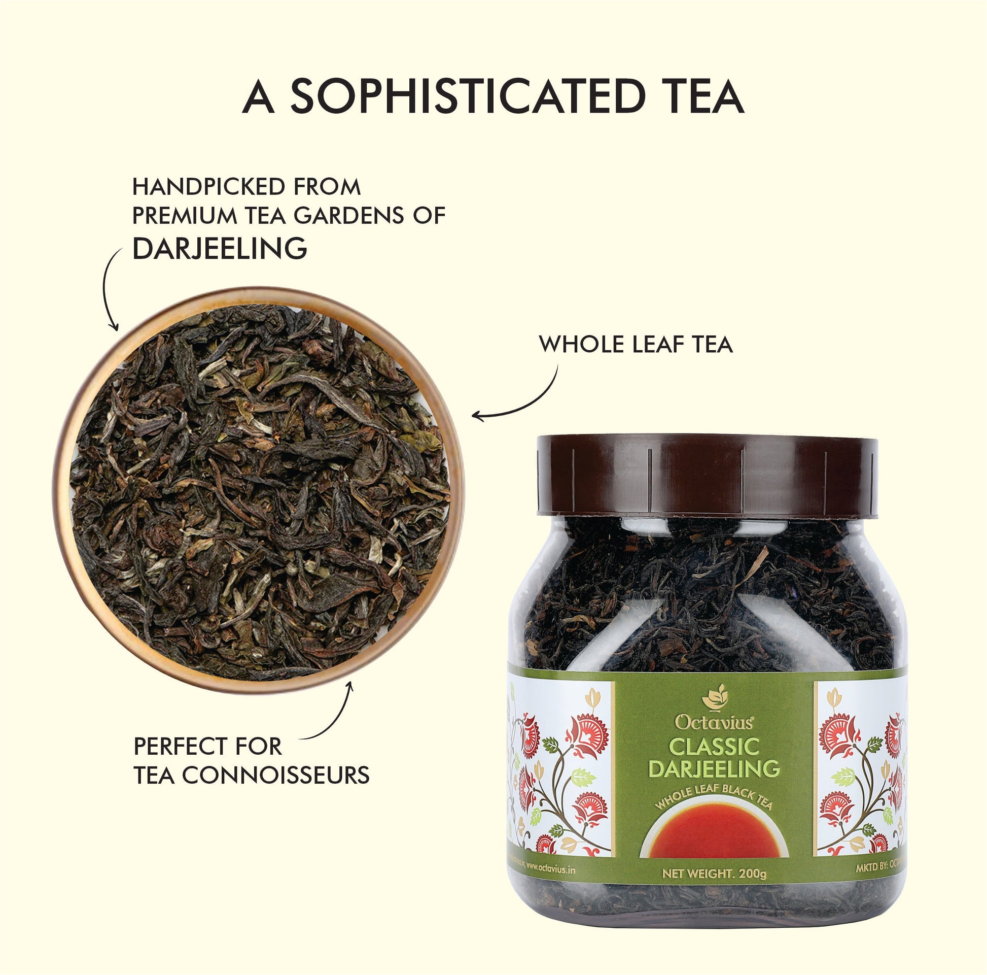 Classic Darjeeling Black Tea Loose Leaf - 200 Gms Jar 200g