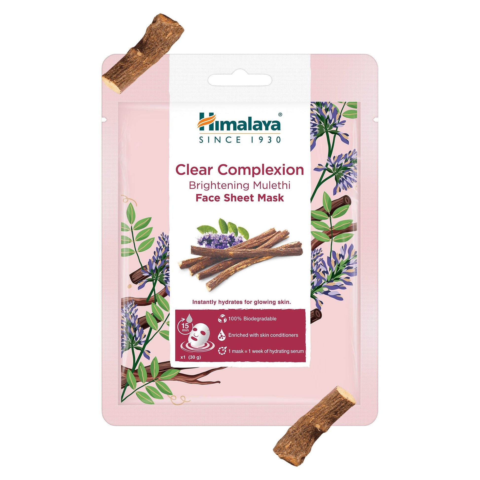 Himalaya Clear Complexion Brightening Mulethi Face Sheet Mask 30g