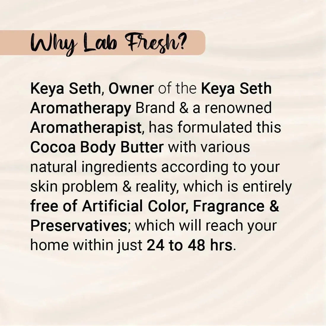 Lab Fresh Cocoa Body Butter with Almond & Coconut Oil for 24hrs Moisturization, Heals Softens Relieves Rough, Dry Skin for Men & Women All Skin Types 190g