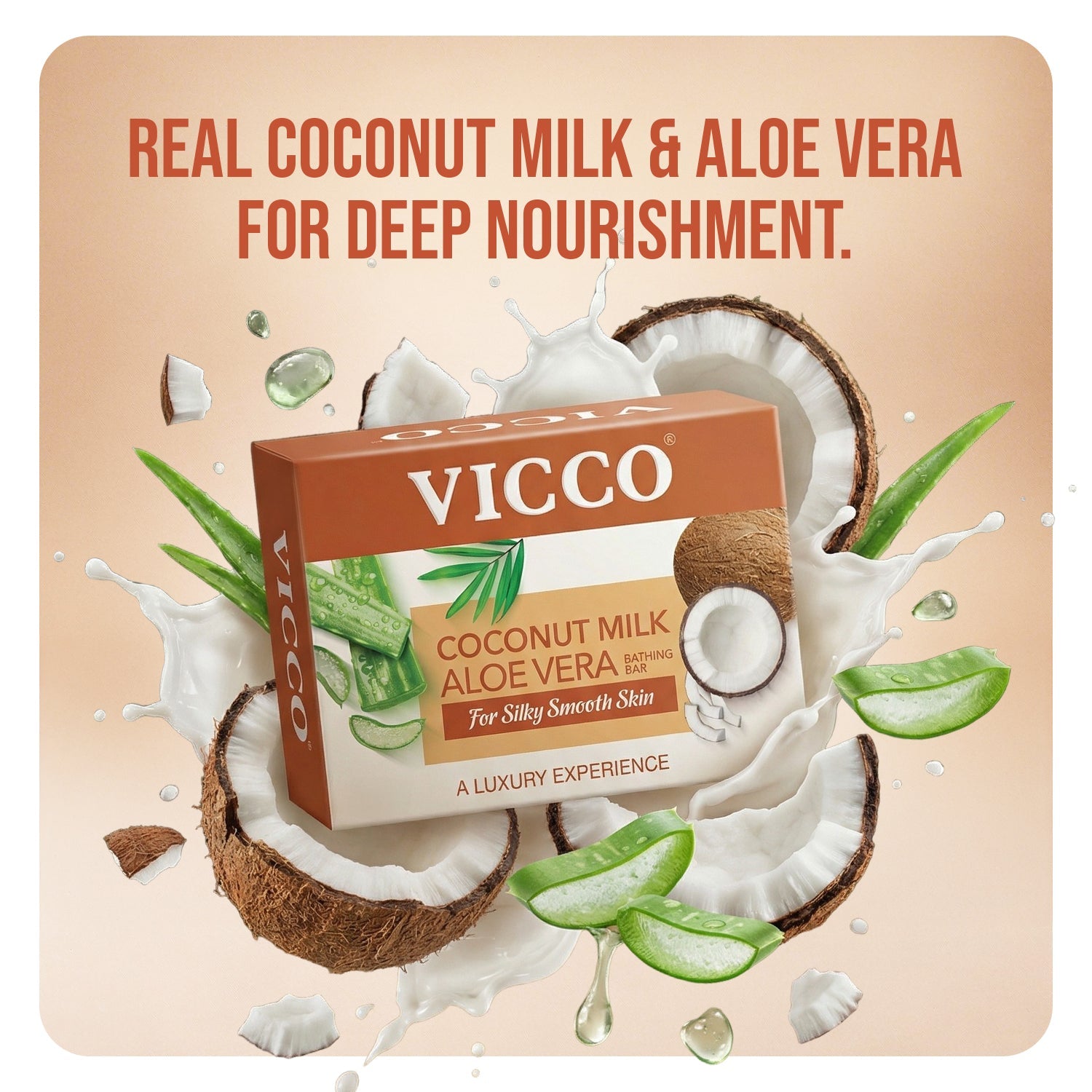 【Vicco】 Coconut Milk & Aloe Vera Bathing Bar｜ココナッツミルク＆アロエベラ バスソープ｜100g