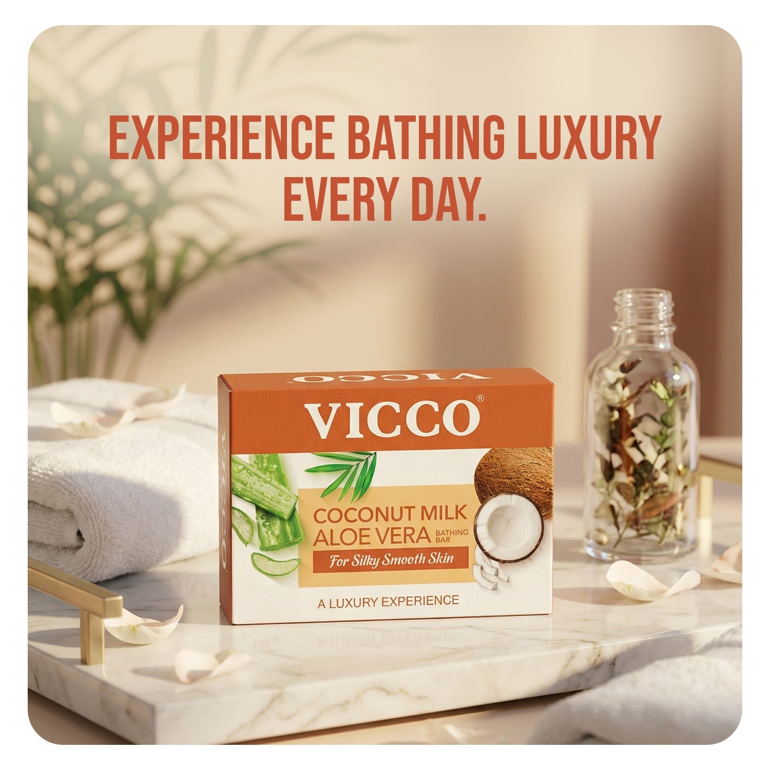 【Vicco】 Coconut Milk & Aloe Vera Bathing Bar｜ココナッツミルク＆アロエベラ バスソープ｜100g