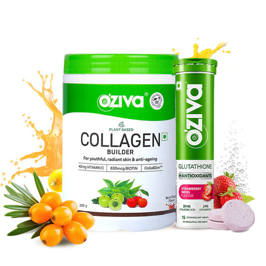 【OZiva】 Vegan Collagen, Clinically Proven｜ヴィーガンコラーゲン こだわりの処方｜Berry Orange / Advanced Glow Pack