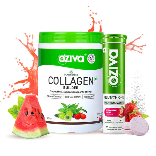 【OZiva】 Vegan Collagen, Clinically Proven｜ヴィーガンコラーゲン こだわりの処方｜Watermelon / Advanced Glow Pack