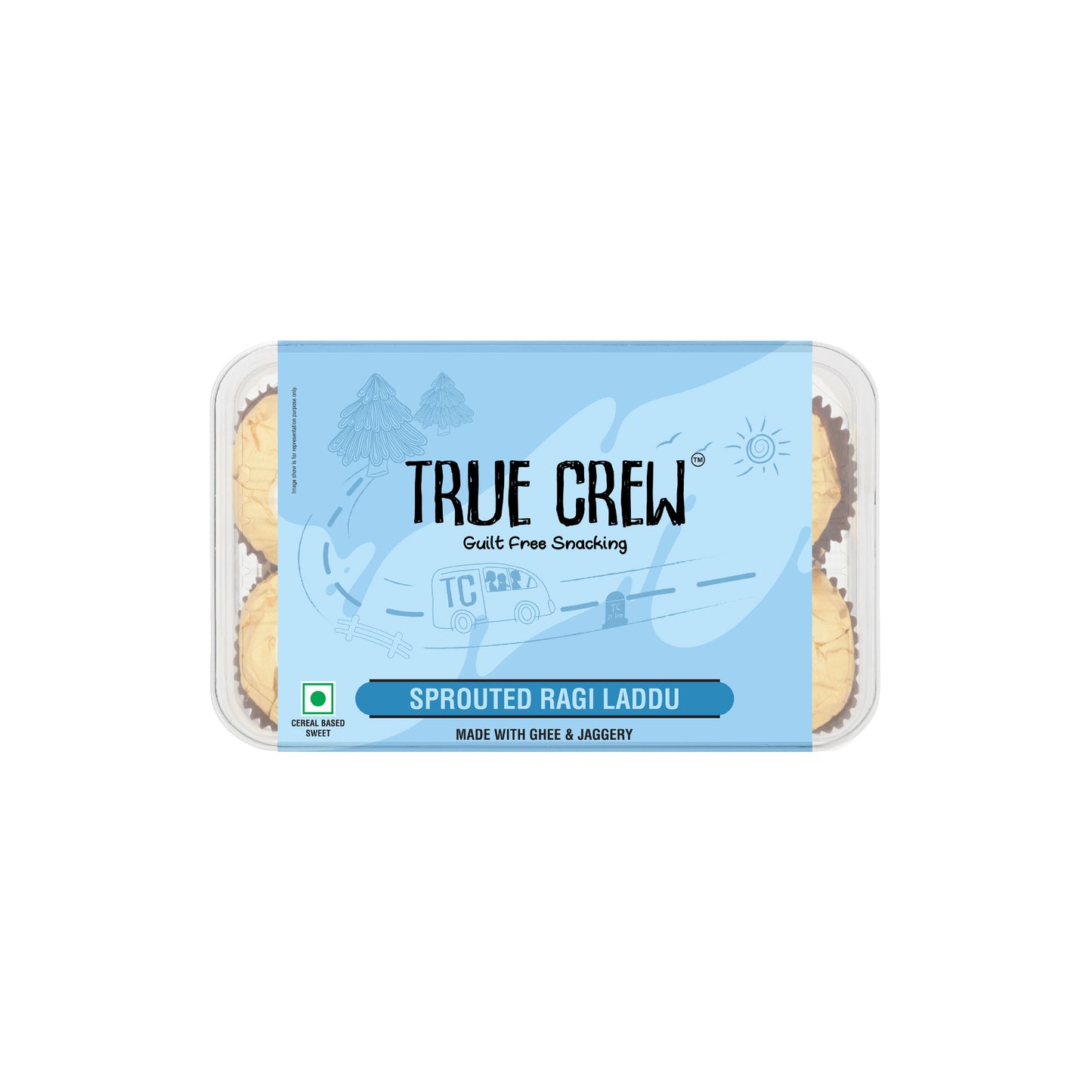 TRUE CREW - Sprouted Ragi Laddu, 180 g 180g