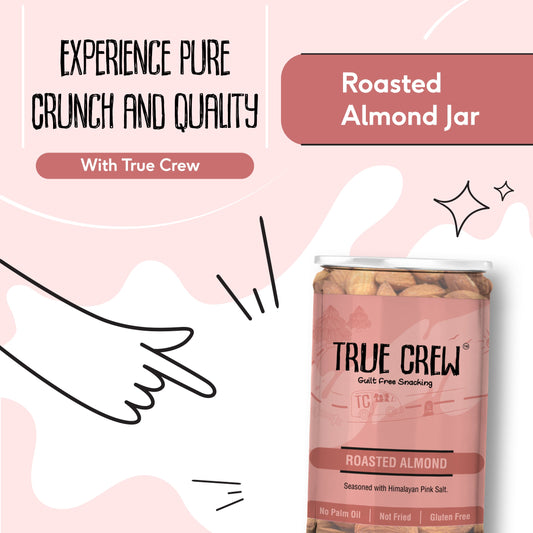 TRUE CREW Roasted Almonds 120 g Jar 120g