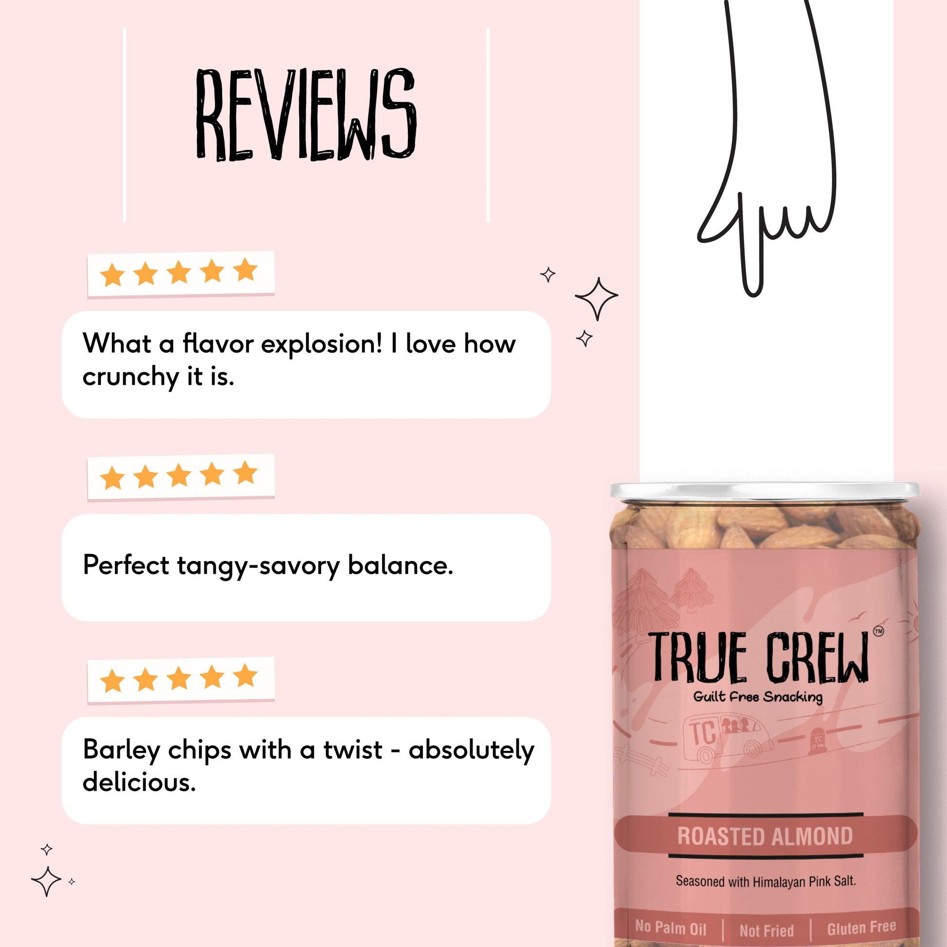 TRUE CREW Roasted Almonds 120 g Jar 120g