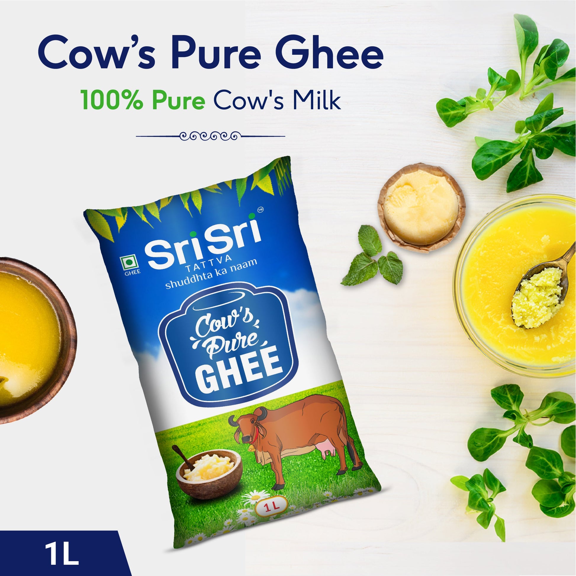 Cow's Pure Ghee, 1 L Pouch 1L