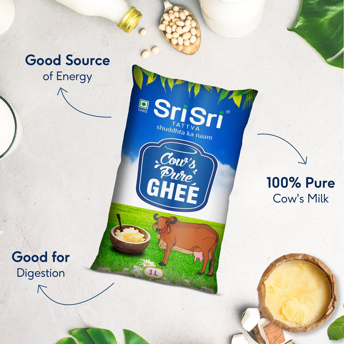 Cow's Pure Ghee, 1 L Pouch 1L