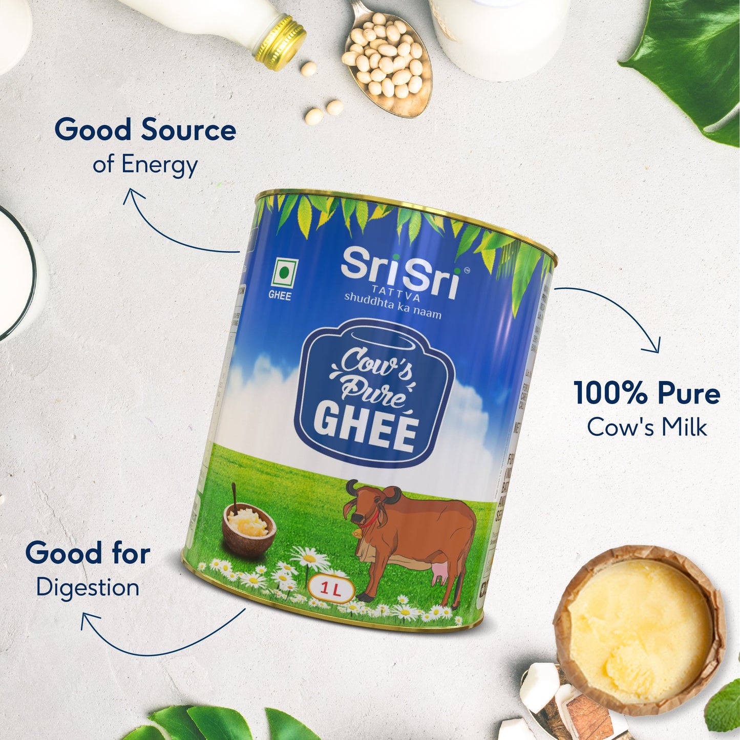 Cow's Pure Ghee, 1 L Tin 1L