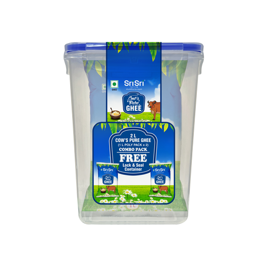 【Sri Sri Tattva】 Cow's Pure Ghee Pouch with Container｜ カウズ ピュア ギー パウチ（容器付き）｜ 2L