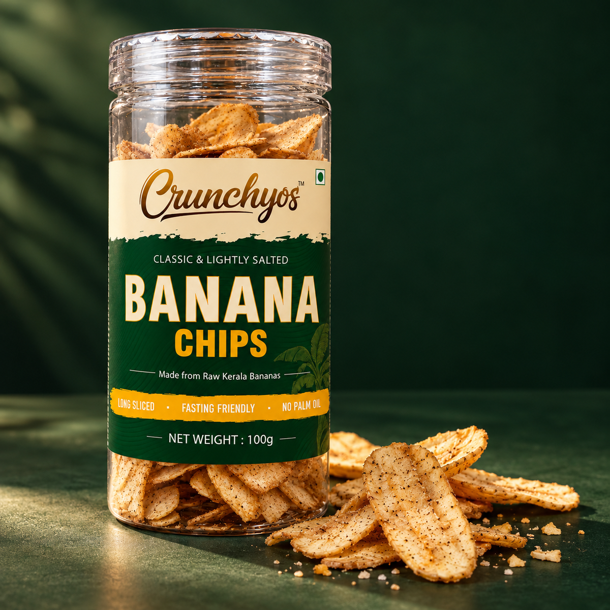 【Crunchyos】 Black Pepper Banana Chips｜ブラックペッパー バナナチップス（ケララ風）｜100g