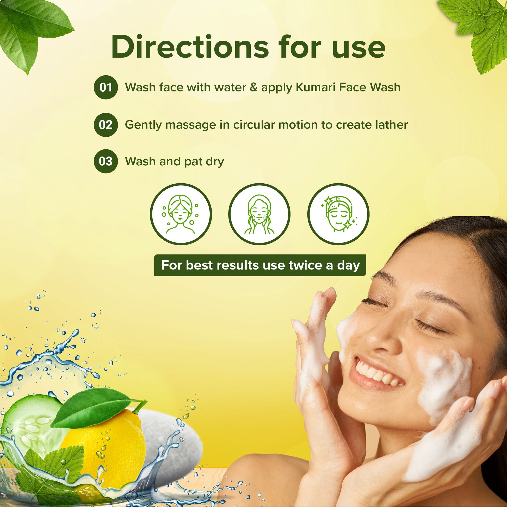 Cucumber & Lemon Face Wash - For Clear & Smooth Skin, 60 ml 60ml