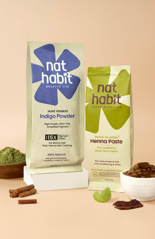 HUFA Pigment Indigo Powder & Ready-to-Apply Henna Paste コンボパック 2個セット