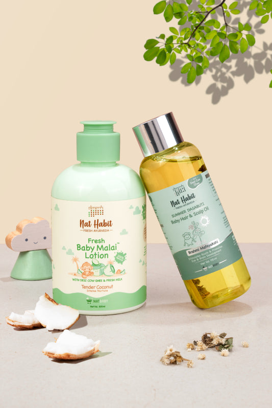 Baby Malai Lotion & Summer Dasabuti Baby Scalp & Hair Oil 2点セット