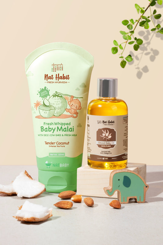 Baby Malai & Pure Almond Baby Oil 2個コンボパック