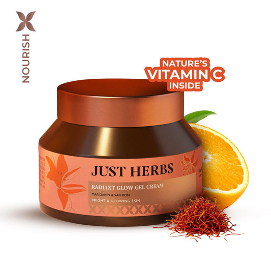 【Just Herbs】 Just Herbs Radiant Glow Face Gel Cream with Mandarin & Saffron - 50ml｜ラディアント グロウ フェイスジェルクリーム マンダリン＆サフラン 50ml｜50ml