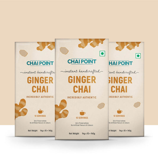 Instant Ginger Tea Premix – Pack of 3 Boxes (30 Sachets, 14g Each) 30 Sachets (14g Each)