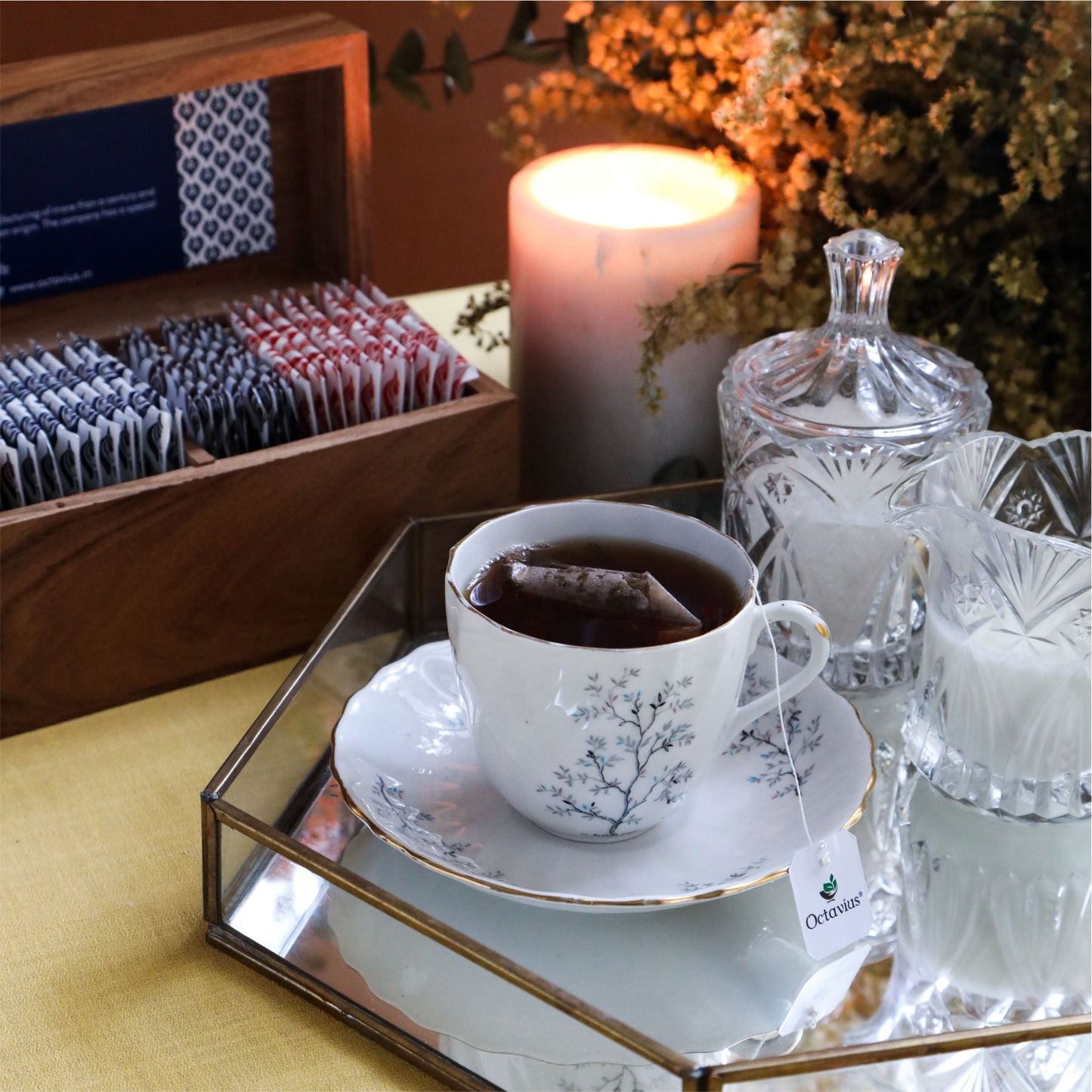 Assortment of Fine Teas- 60 Teabags in Sheesham Wood Box 60teabags