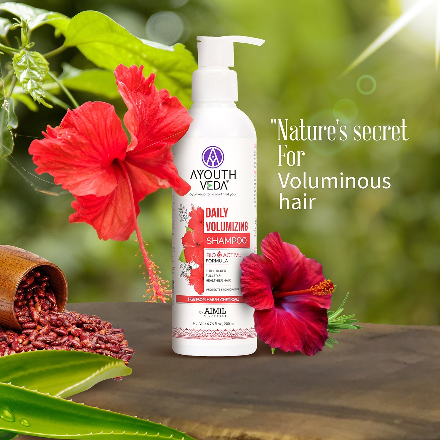 Daily Volumizing Shampoo with Aloe Vera, Rajmash & Shikakai | Boosts Volume & Thickness | Improves Hair Density & Strengthens Roots | 200 ml 200ml