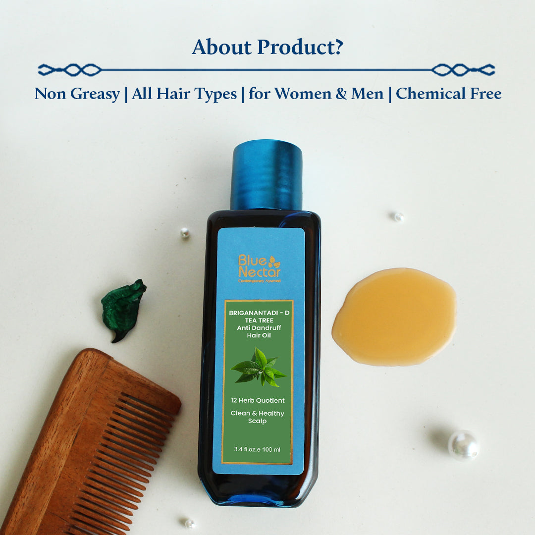 Briganantadi Tea Tree Anti Dandruff Oil for Hair | Clean & Healthy Scalp 200ml