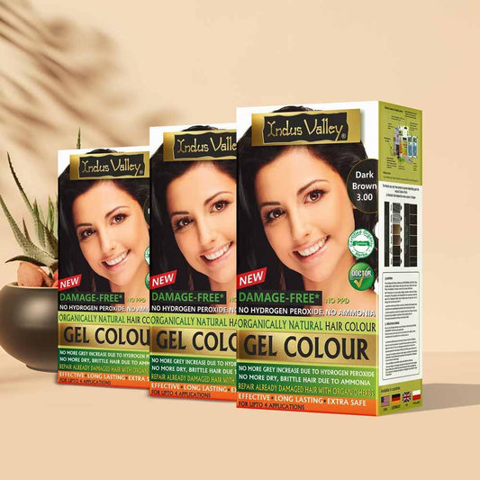 Damage Free Gel Colour - Pack Of 3 - Available in 6 Shades Dark Brown