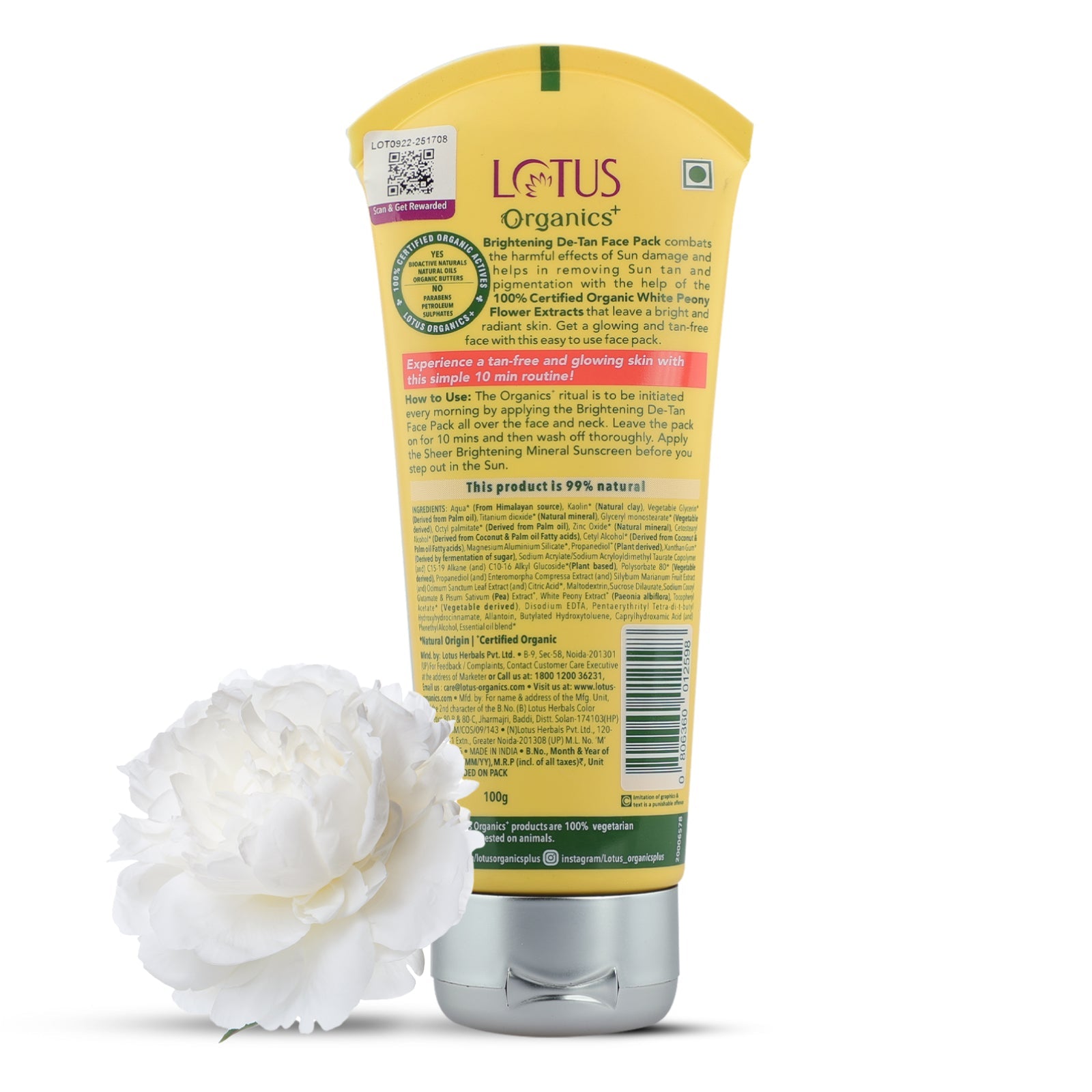 Organics+ Brightening De-Tan Face Pack 