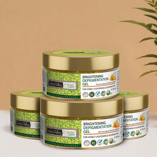 Brightening Depigmentation Gel for Reducing Pigmentation, Dark Spots and Blemishes With Cow Yogurt & Mashobra Honey - Pack of 4