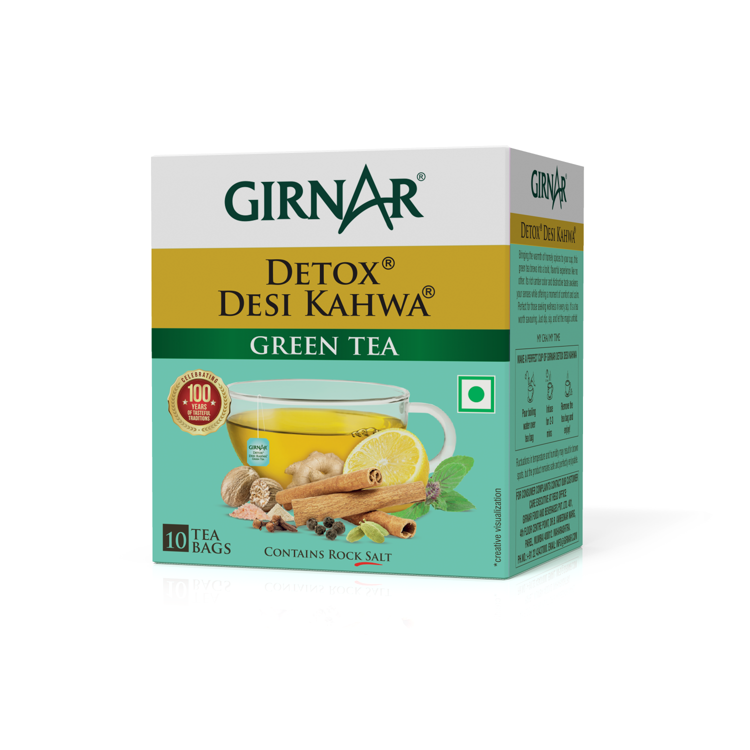 Green Tea Bags - Detox / Desi Kahwa 10 Tea Bags