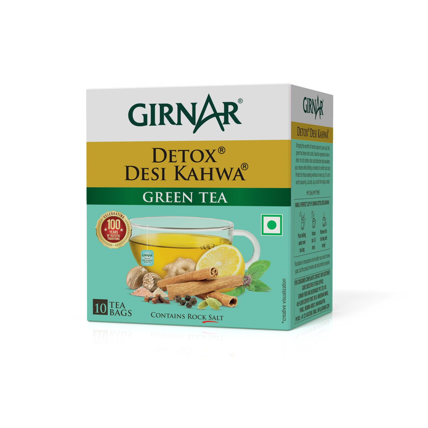 Green Tea Bags - Detox / Desi Kahwa 100 Tea Bags