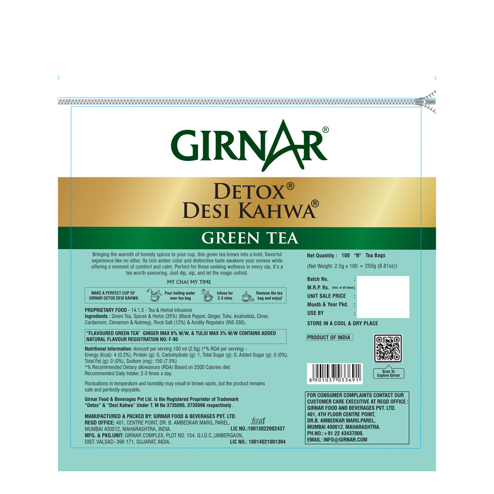 Green Tea Bags - Detox / Desi Kahwa 10 Tea Bags