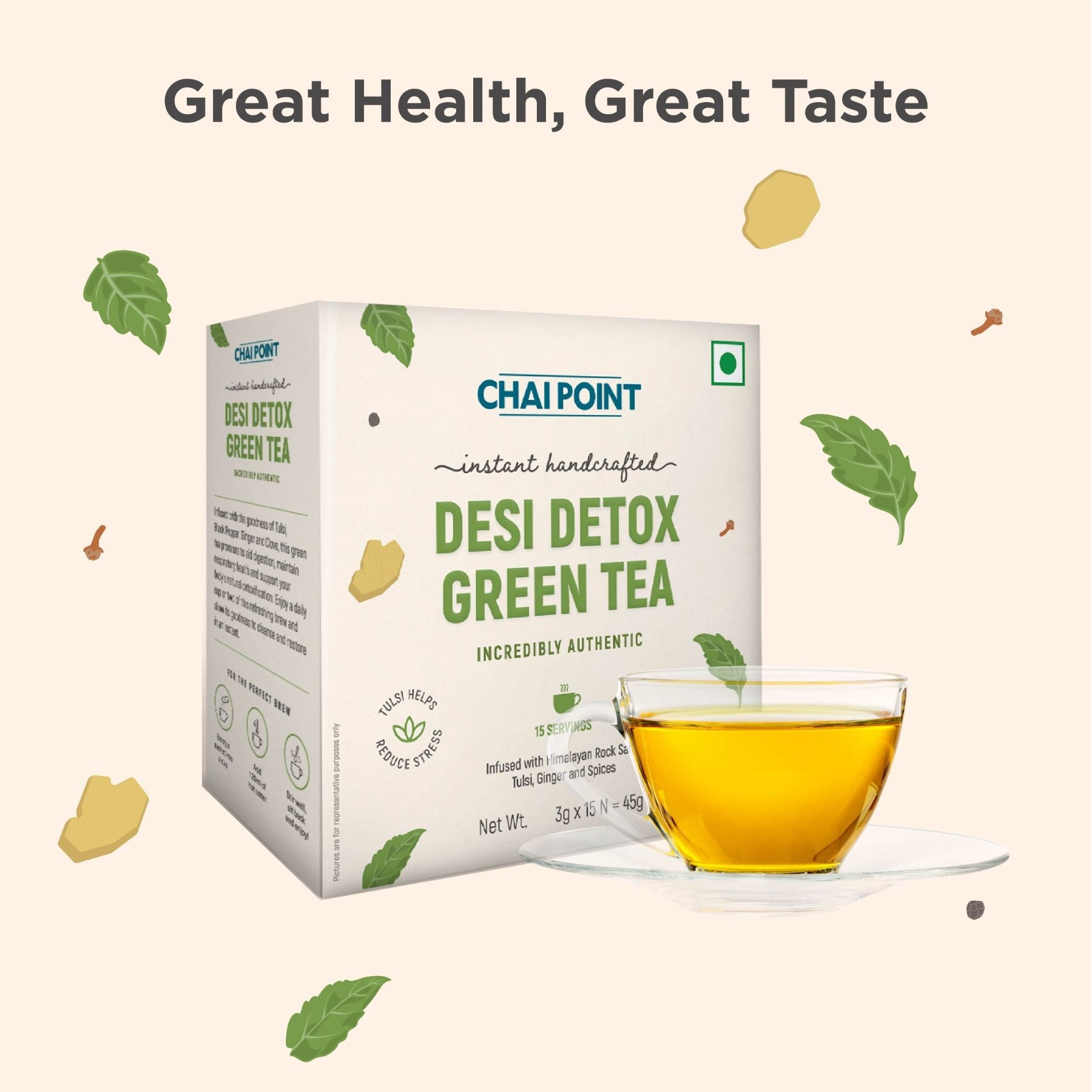 Desi Detox Green Instant Tea - 15 Sachets 15 Sachets