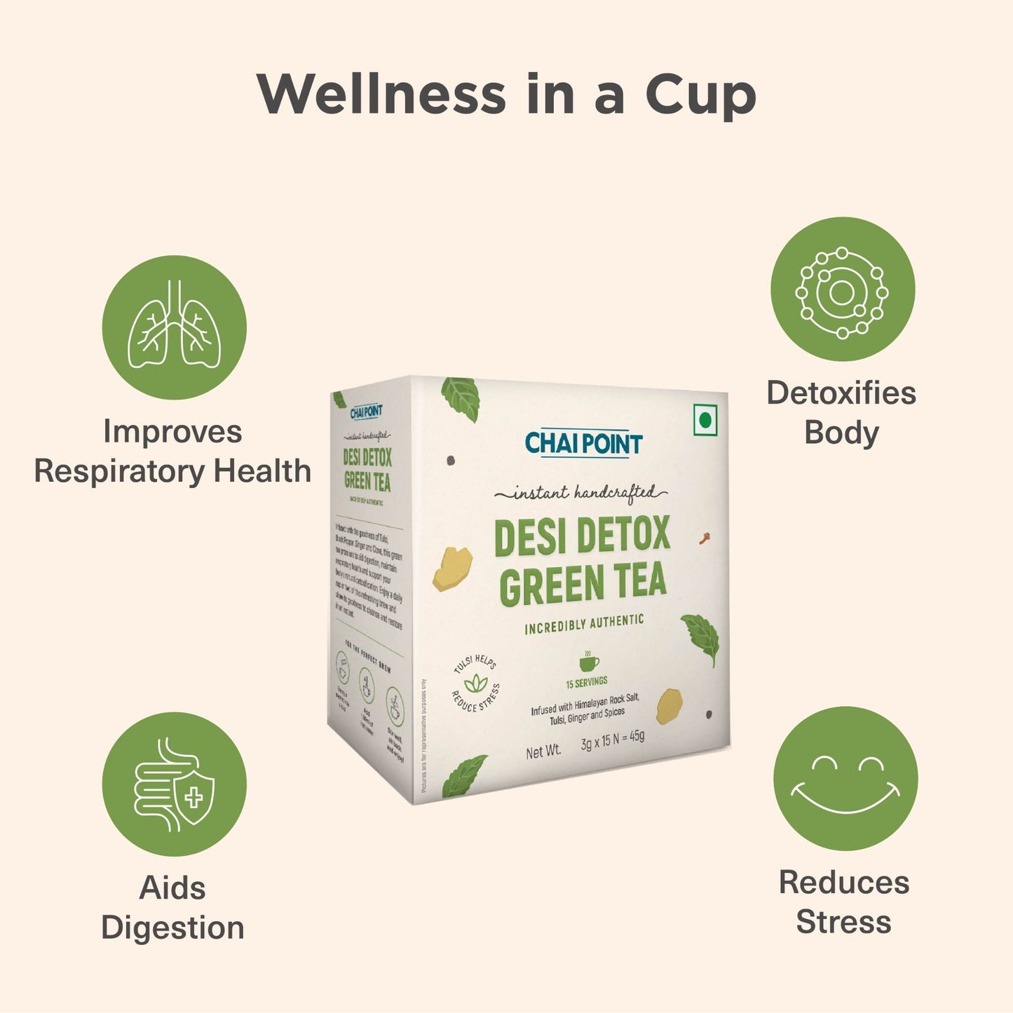 Desi Detox Green Instant Tea - 15 Sachets 15 Sachets