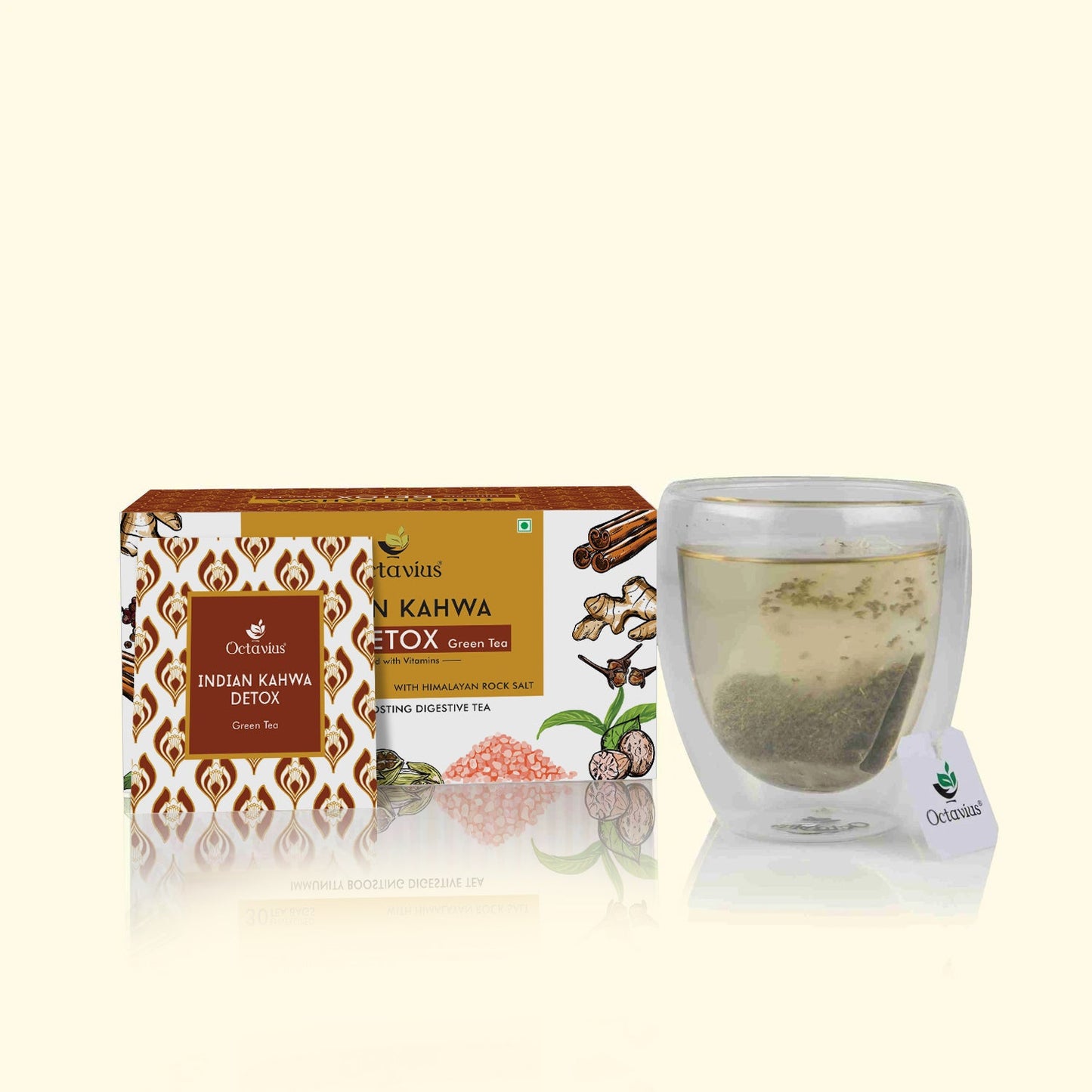 Indian Kahwa  Detox Green Tea 30 Tea bags 30 Tea Bags