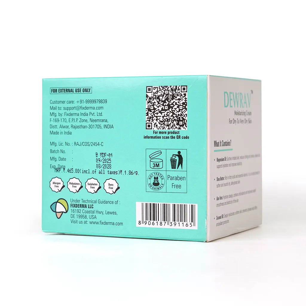 Dewrav Moisturizing Cream For Dry To Very Dry Skin 50g