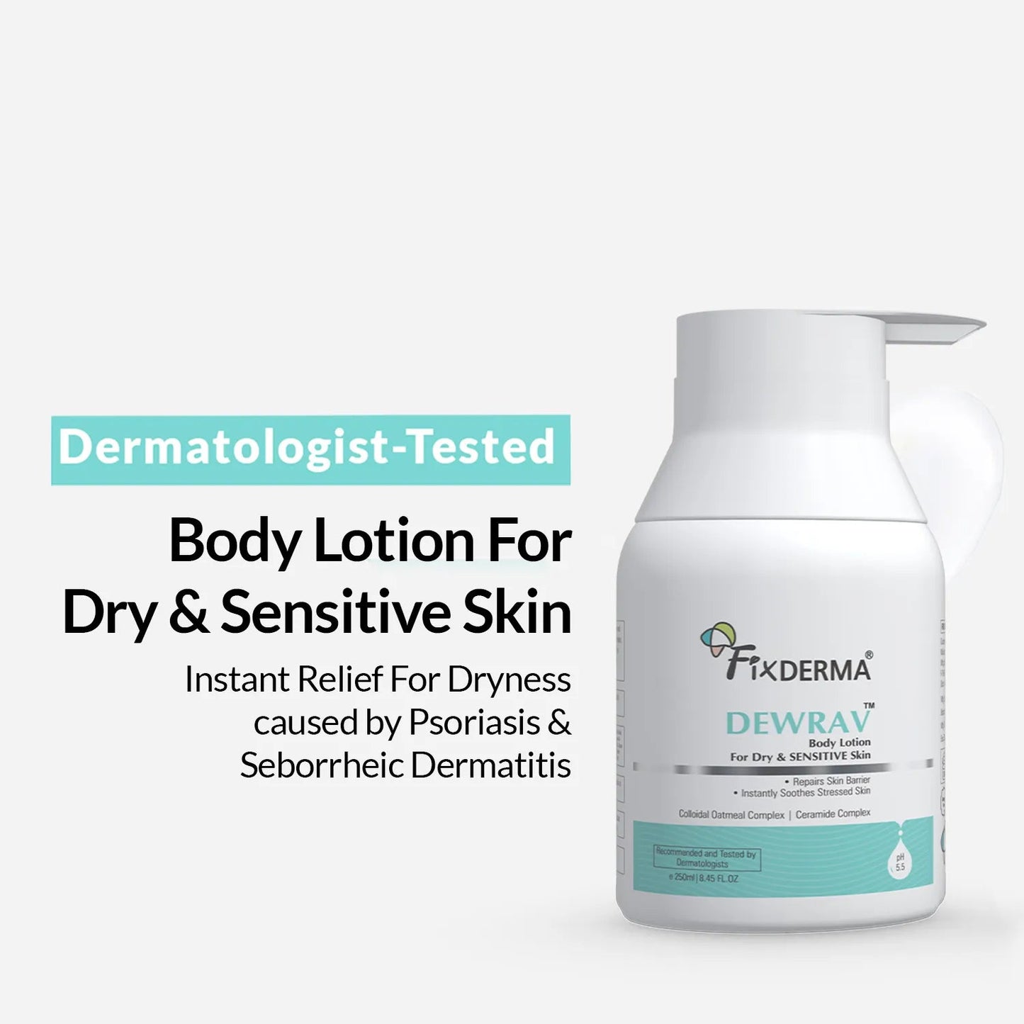 【Fixderma】 Dewrav Body Lotion For Dry & Sensitive Skin｜デュラブ ボディローション ドライ&センシティブスキン用｜250ml