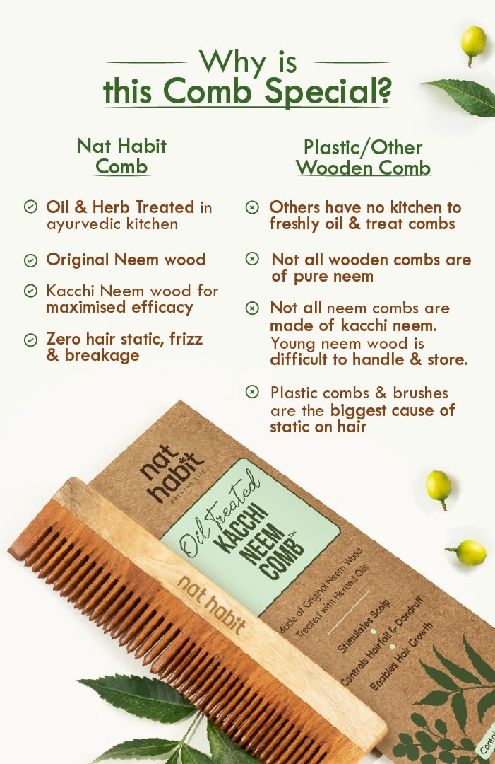 Dual Tooth Kacchi Neem Comb デュアル トゥース ニーム コーム